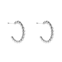 Lade das Bild in den Galerie-Viewer, Twist Edelstahl Ohrringe rund - Silber