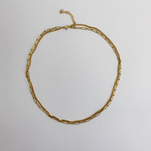 Lade das Bild in den Galerie-Viewer, Halskette Edelstahl vergoldet 2-reihig