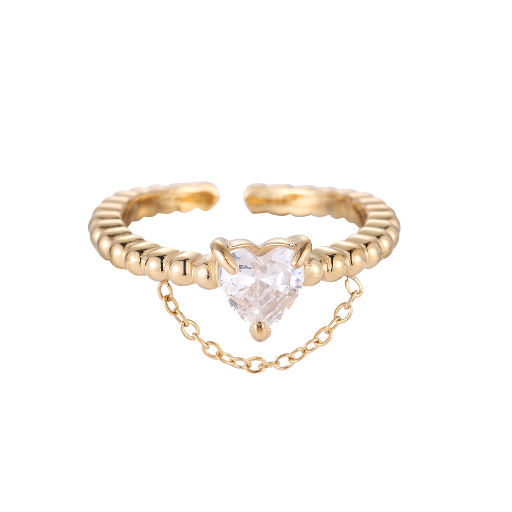 Chain Heart Ring Gold