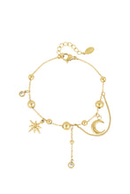 Lade das Bild in den Galerie-Viewer, Sparkly Moon and Star Bracelet Gold
