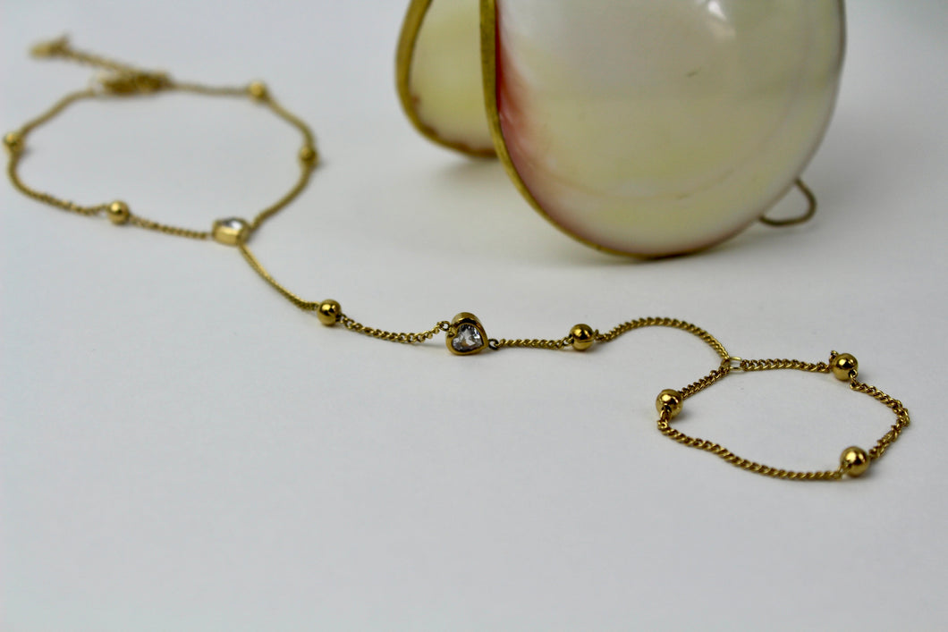 Handchain Heart Gold