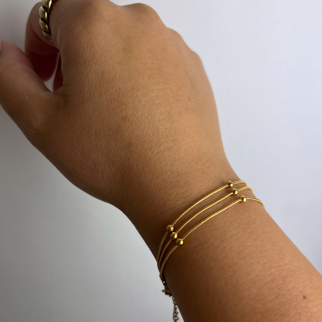 Triple Dots Bracelet Gold