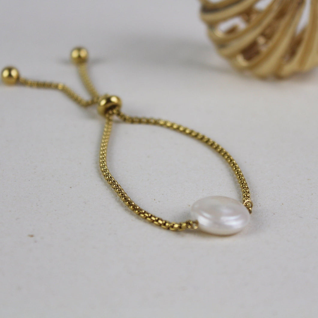 Pearl Slide Bracelet Gold