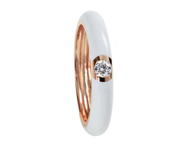AYLOVES Emaillierter Silber Ring rosé/weiß mit Zirkonia