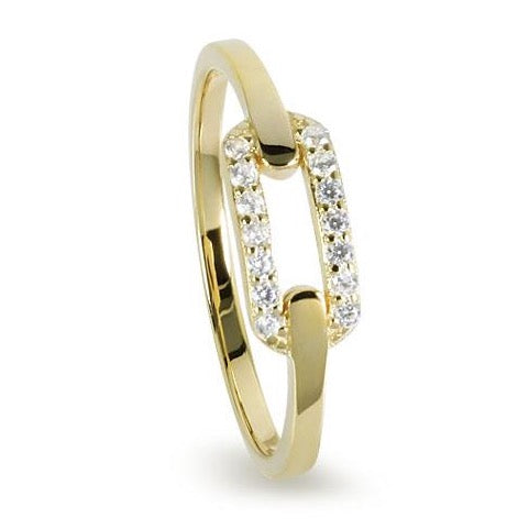 AYLOVES Chain Ring Silber vergoldet mit Zirkonia